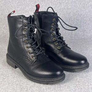 Vepose Boots Womens 7 Black Lace Up Ankle Combat Moto Biker Booties Grunge Punk